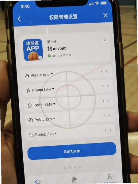 找球馆APP权限管理设置页面