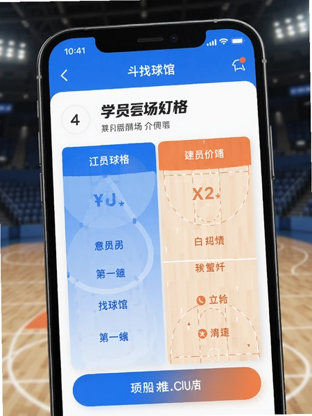 找球馆APP会员订场价格对比界面