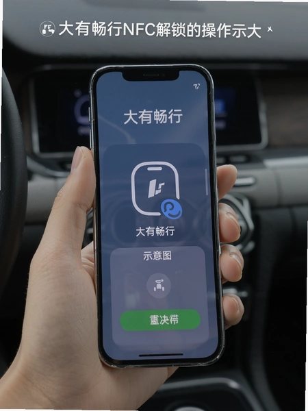 大有畅行NFC解锁操作示意图