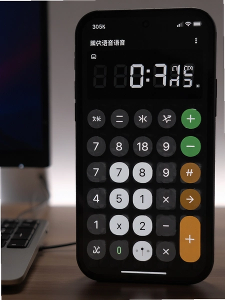 桌面语音计算器深色主题界面预览图