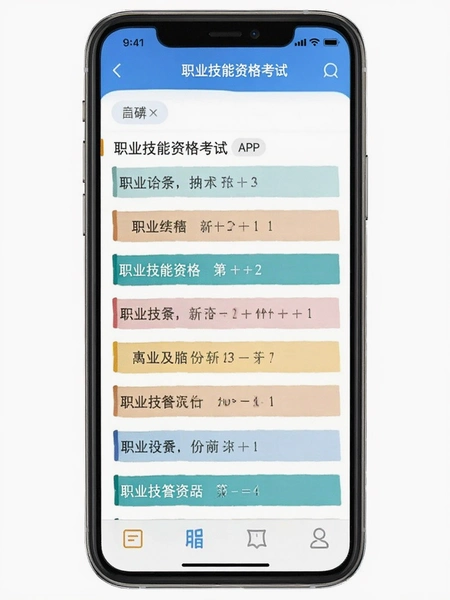 职业技能资格考试APP题库分类界面预览图