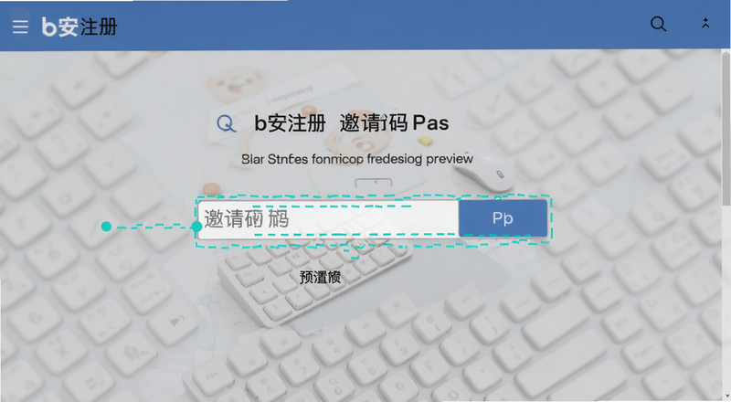 b安注册页面邀请码输入框位置标注预览图
