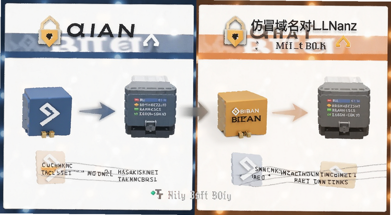 币安官方域名与仿冒域名对比示意图预览图