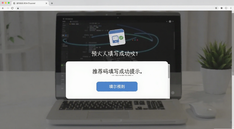 推荐码填写成功提示页面预览图
