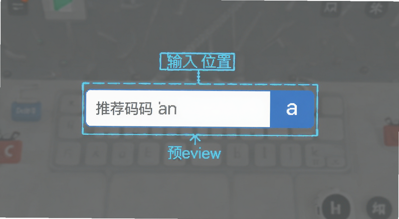 推荐码bi an输入框位置标注预览图