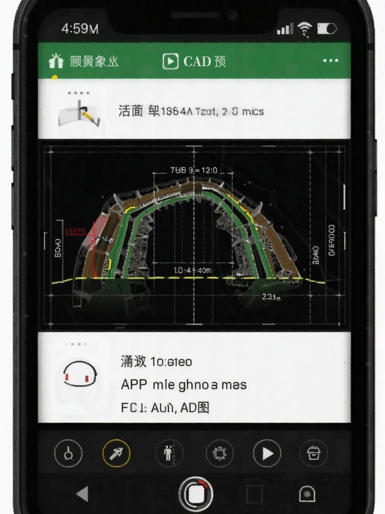 测量员APP隧道断面扫描CAD图预览图