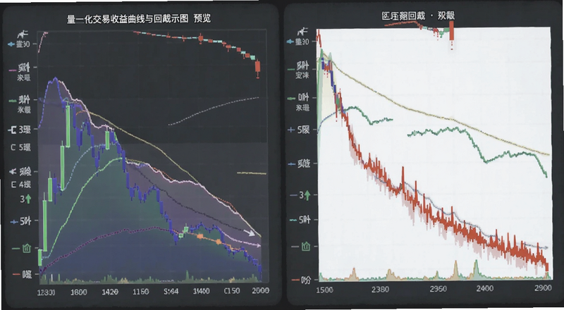 量化交易收益曲线与回撤示意图预览图