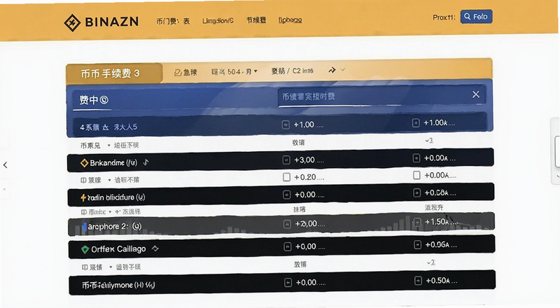 币安手续费费率表页面预览图