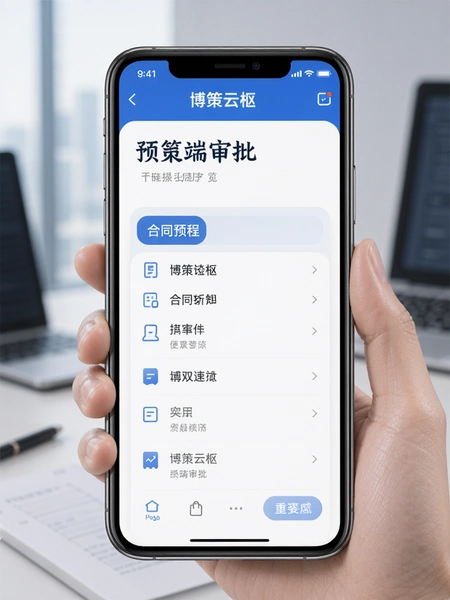 博策云枢合同审批流程手机端操作预览图