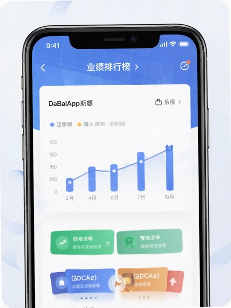 DaBaiApp业绩排行榜界面
