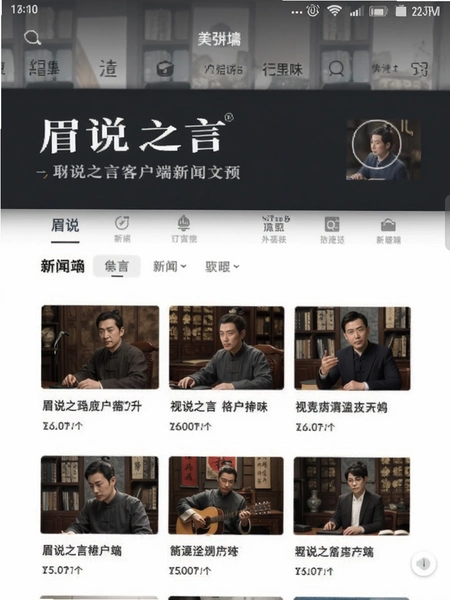 眉说之言客户端新闻首页界面预览图