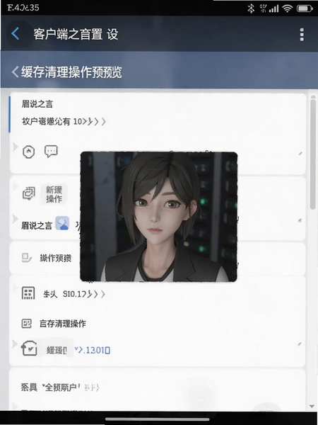 眉说之言客户端设置页面缓存清理操作预览图