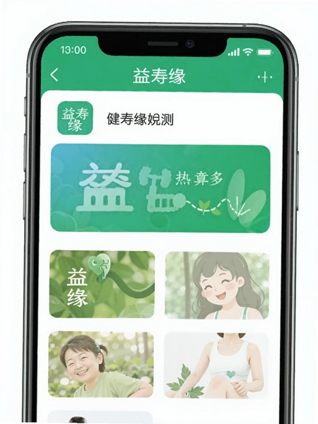 益寿缘App健康自测页面预览图