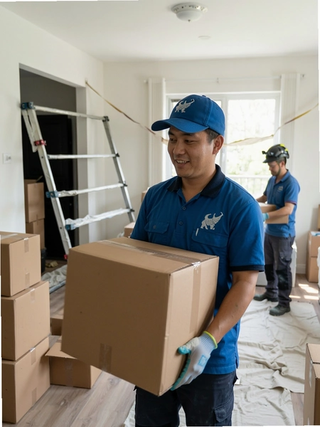 蓝犀牛搬家师傅搬运现场实拍