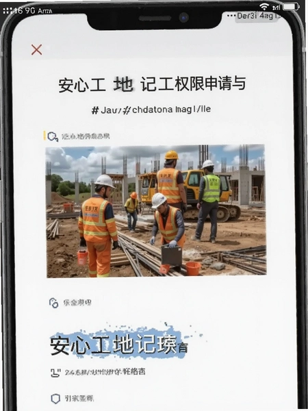 安心工地记工权限申请与关于页面截图