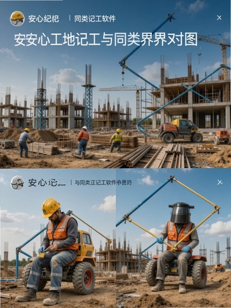 安心工地记工与同类记工软件界面对比图