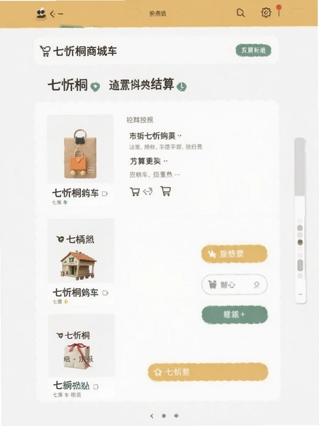 七忻桐商城购物车结算页面预览图