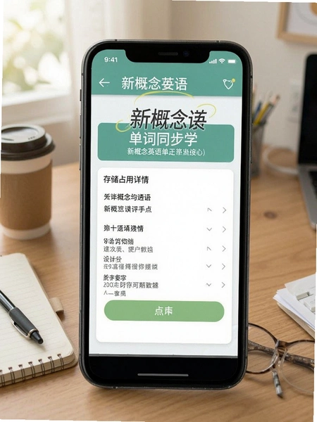 新概念英语单词同步学 存储占用详情页