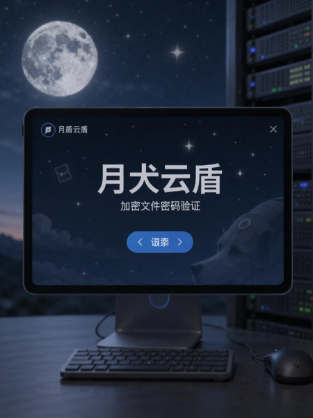 月犬云盾 加密文件密码验证界面