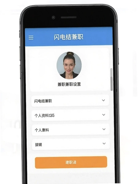 闪电结兼职个人资料设置界面预览图