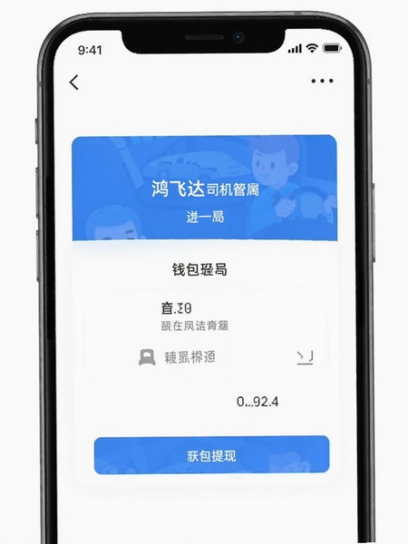 鸿飞达司机端钱包提现页面示意图