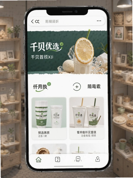 仟贝优选首页功能布局预览图