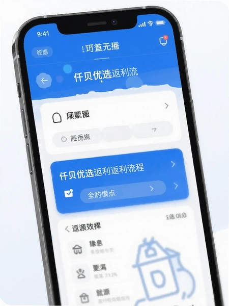仟贝优选返利流程界面预览图