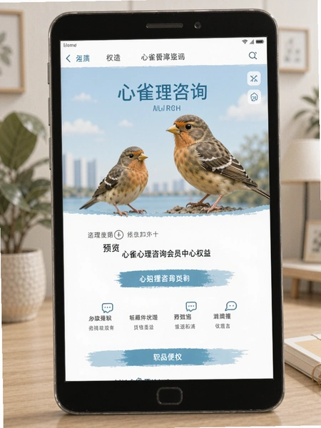 心雀心理咨询会员中心权益页面预览图