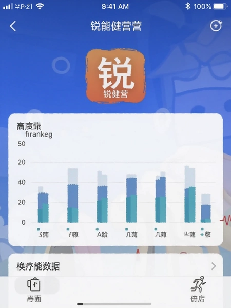 锐健营APP体能数据页面截图