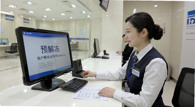 银行柜台工作人员办理账户解冻业务预览图
