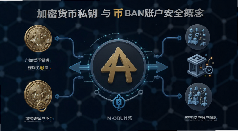 加密货币私钥与币安账户安全概念图