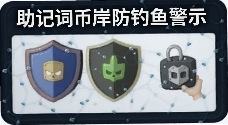 助记词币岸防钓鱼警示图