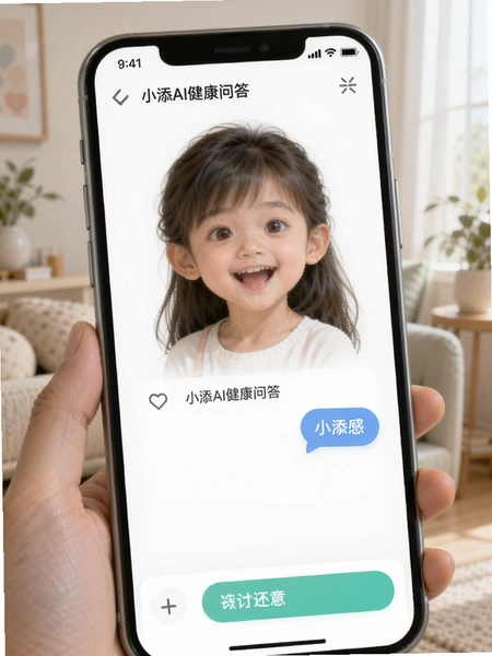 问小添AI健康问答对话界面