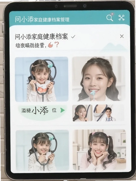 问小添家庭健康档案管理界面
