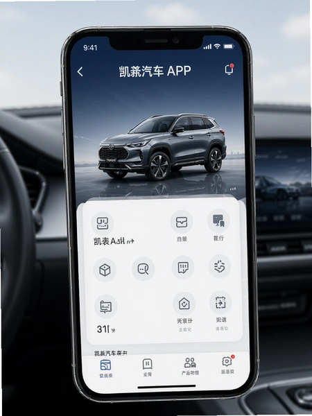 凯翼汽车APP首页功能界面展示图