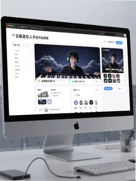 云极音乐人平台作品管理页面预览图