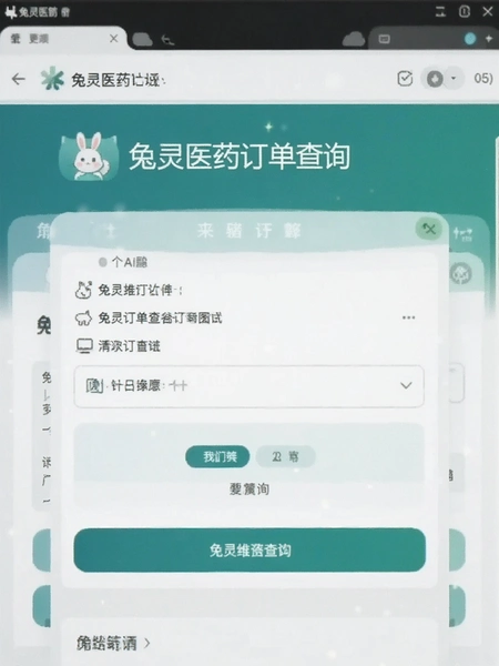 兔灵医药订单查询页面截图