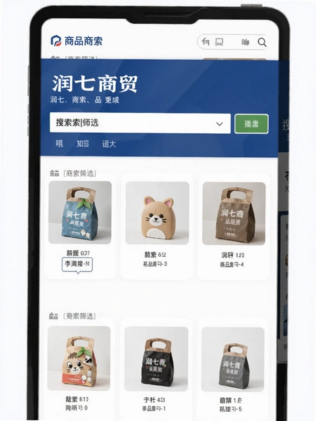 润七商贸商品搜索筛选界面