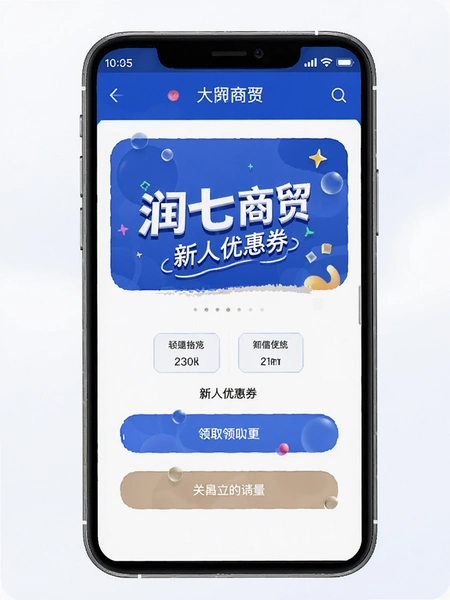 润七商贸新人优惠券领取页面预览图