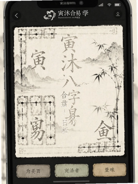 寅沐易学八字合盘分析界面