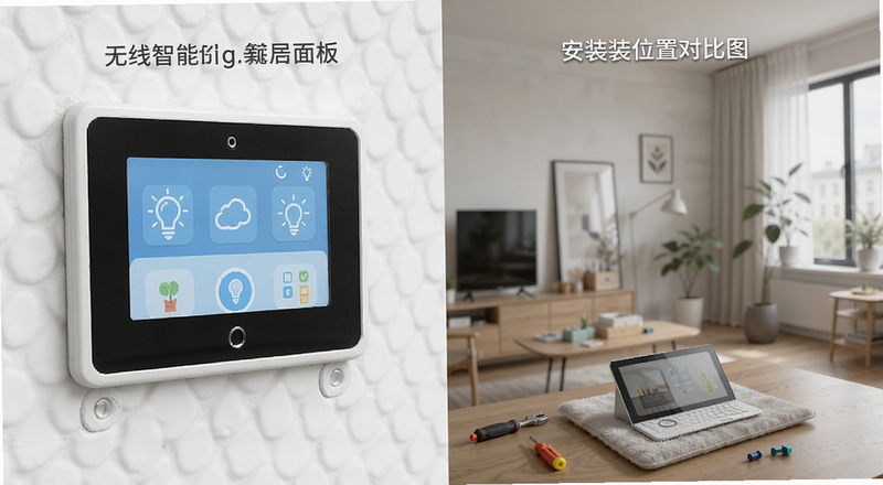 无线智能家居面板安装位置对比图