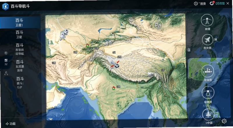 百斗卫星导航地图主界面功能布局预览图