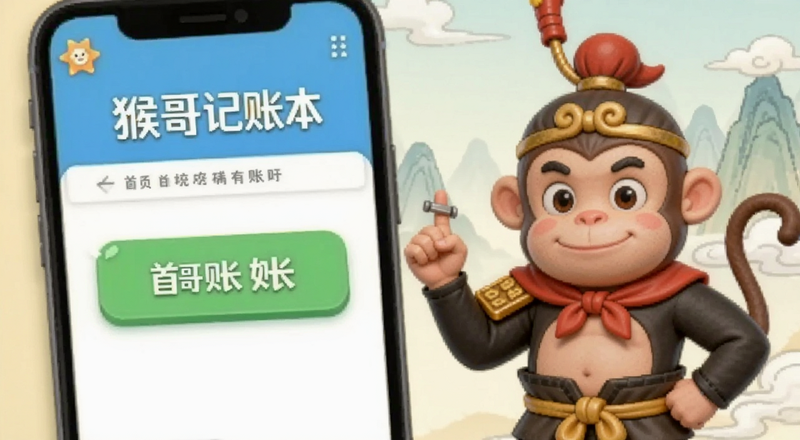 猴哥记账本首页快捷记账按钮界面预览图