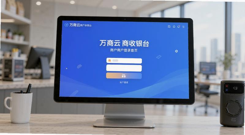 万商云商户收银台登录首页界面预览图