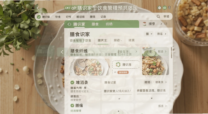 膳识家饮食管理软件膳食纤维记录界面|alt:膳识家饮食管理预览图