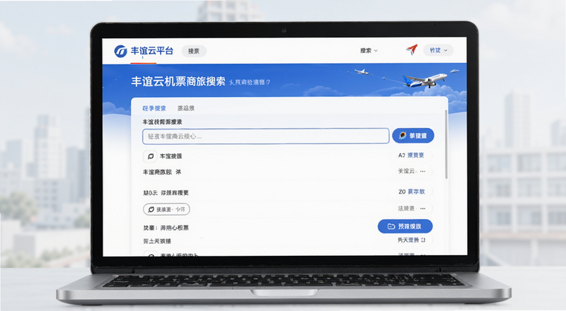 丰谊云平台丰谊商旅机票搜索结果页面预览图