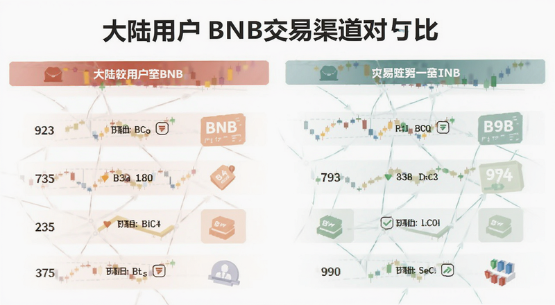大陆用户BNB交易渠道对比图