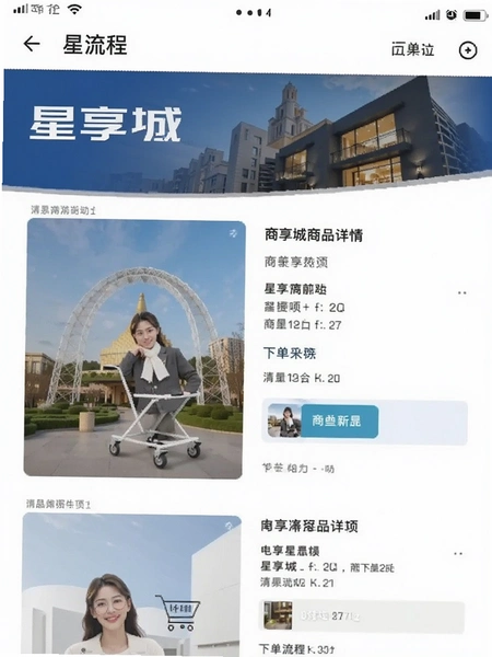 星享城商品详情页和下单流程截图