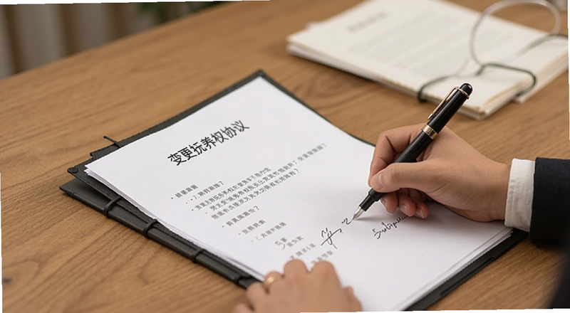 变更抚养权协议书签字场景预览图