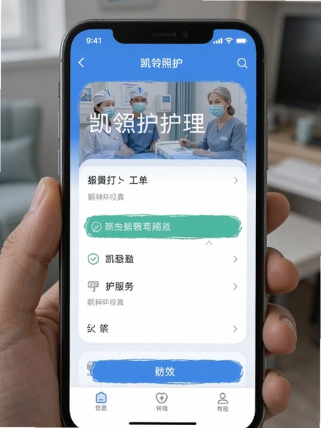 凯瓴照护护理服务app工单打卡界面截图